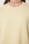 Basic Pamuklu Örme T-shirt SARI LUS0094