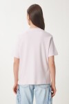 Basic Pamuklu Örme T-shirt ŞEKER PEMBE LUS0094