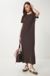 Basic Yazlık Modal Elbise KAHVERENGİ LSJ0001