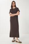 Basic Yazlık Modal Elbise KAHVERENGİ LSJ0001
