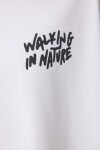 Baskılı Pamuklu Oversize Örme T-shirt BEYAZ LUB0104