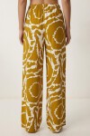 Desenli Yazlık Viskon Kimono Pantolon Takım HARDAL KEMİK LRN0013