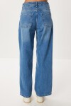 Düz Paça Yüksek Bel Jean P0288 ORTA MAVİ LRI0019