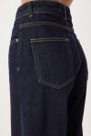 Gold Düğmeli Kuşaklı Denim Ceket Pantolon Takım KOYU MAVİ LRI0010