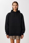 Kapüşonlu Oversize Şardonlu Örme Sweatshirt SİYAH LEN0042