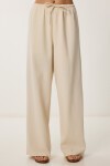 Keten Balon Bluz Pantolon Takım KREM LUS0092