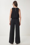 Keten Balon Bluz Pantolon Takım SİYAH LUS0092