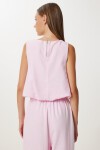 Keten Culotte Pantolon Bluz Takım ŞEKER PEMBE LRV0116