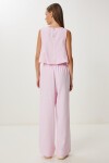 Keten Culotte Pantolon Bluz Takım ŞEKER PEMBE LRV0116