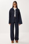 Kuşaklı Denim Ceket Pantolon Takım T0242 KOYU MAVİ LRI0020