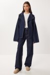 Kuşaklı Denim Ceket Pantolon Takım T0280 KOYU MAVİ LRI0021