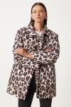 Leopar Desenli Şişme Mont SİYAH BEJ LNT0004