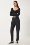Orta Bel Straight Jeans SİYAH LUT0011