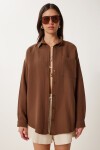 Oversize Basic Müslin Gömlek KAKAO LMX0002