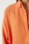 Oversize Basic Müslin Gömlek ORANJ LMX0002