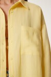Oversize Basic Müslin Gömlek SARI LMX0002