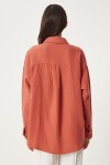 Oversize Basic Müslin Gömlek ŞEFTALİ LMX0002