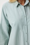 Oversize Uzun Basic Gömlek ÇAĞLA YEŞİLİ LMX0106