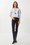 Şardonlu Crop Sweatshirt GRİ MELANJ LUB0043