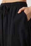 Soluk Efektli Kloş Denim Etek SİYAH LMX0074