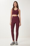 Toparlayıcı Örme Spor Tayt BORDO LVX0006