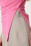 Vatkalı Asimetrik Sandy Bluz PEMBE LFF0031