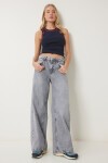 Yıkamalı Geniş Paça Jean GRİ LUS0098