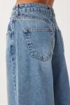 Yüksek Bel Balon Baggy Jean P0112 ORTA MAVİ LRI0018