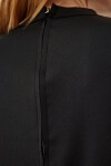 Arkası Fermuar Detaylı Örme Scuba T-shirt SİYAH LKJ0005