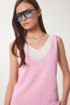 Atletli İkili Basic Triko Bluz PEMBE KEMİK LKİ0030