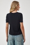 Bisiklet Yaka Basic Örme T-shirt SİYAH LUB0021