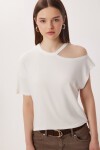 Cut Out Detaylı Viskon Bluz 1804 EKRU LRN0004