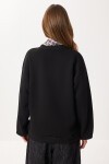 Fular Detaylı Şardonlu Örme Sweatshirt SİYAH LPX0005