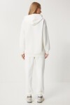 Kapüşonlu Sweatshirt Jogger Oversize Örme Eşofman Takımı EKRU LPYS003