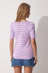 Kare Yaka Triko Bluz LİLA LYG0001