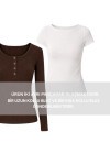 Katmanlı Çıtçıtlı Fitilli Örme Bluz KAHVERENGİ LRN0030