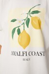 Limon Baskılı Pamuklu Örme T-shirt BEYAZ LUS0129