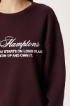Oversize Baskılı Şardonlu Örme Sweatshirt MÜRDÜM LUB0313