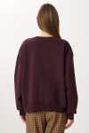 Oversize Baskılı Şardonlu Örme Sweatshirt MÜRDÜM LUB0313