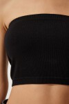 Straplez Fitilli Örme Büstiyer SİYAH LUB0017