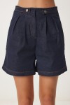 Yüksek Bel Denim Şort KOYU MAVİ LNS0033