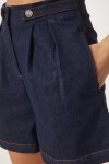 Yüksek Bel Denim Şort KOYU MAVİ LNS0033