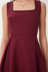 A Kesim Midi Dokuma Elbise BORDO LWF0026