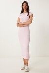 Basic Yazlık Esnek Midi Örme Elbise ŞEKER PEMBE LHF0023