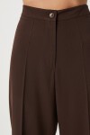 Dikişli Straight Poliviskon Pantolon KAHVERENGİ LGP0023