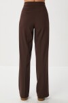 Dikişli Straight Poliviskon Pantolon KAHVERENGİ LGP0023