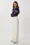 Dikişli Straight Poliviskon Pantolon KEMİK LGP0023