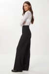 Dikişli Straight Poliviskon Pantolon SİYAH LGP0023