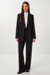 Dikişli Straight Poliviskon Pantolon SİYAH LGP0023