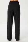 Dikişli Straight Poliviskon Pantolon SİYAH LGP0023